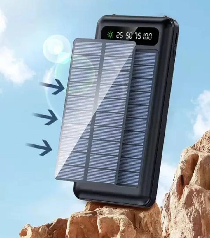 POWER BANK 3 EN 1 SOLAR CON CABLES INTEGRADOS 20000 MA