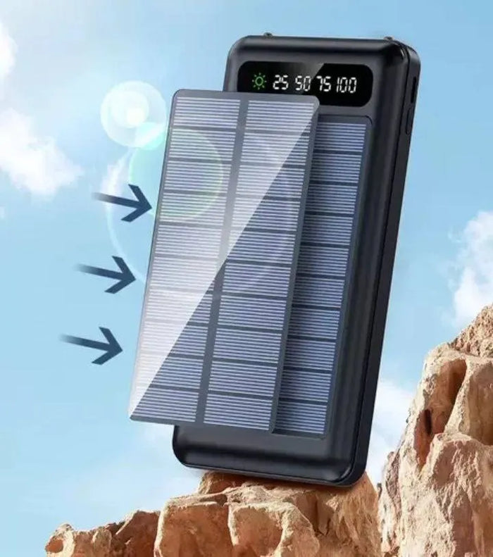 POWER BANK 3 EN 1 SOLAR CON CABLES INTEGRADOS 20000 MA