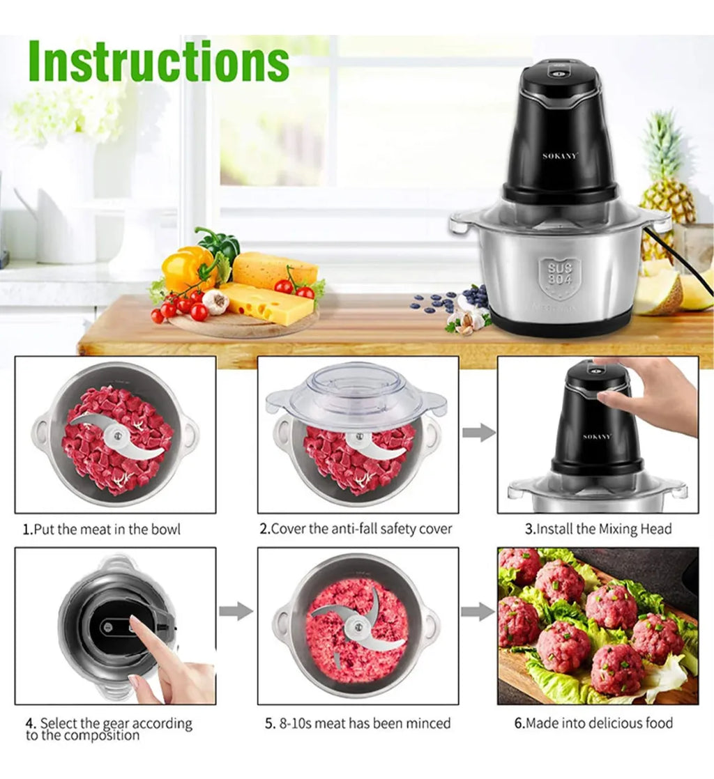 COMBO SOKANY — PROCESADOR 400W + AFILADOR — COCINA PROFESIONAL EN CASA