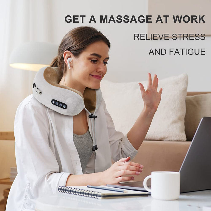 ALMOHADA CON MASAJEADOR CERVICAL, CALEFACCIÓN Y MEMORY FOAM