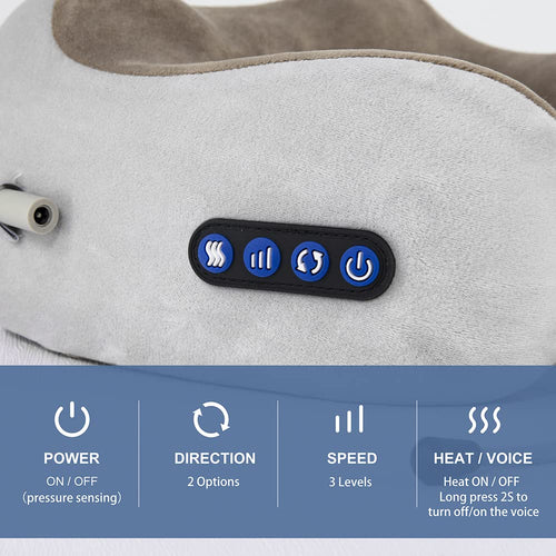 ALMOHADA CON MASAJEADOR CERVICAL, CALEFACCIÓN Y MEMORY FOAM