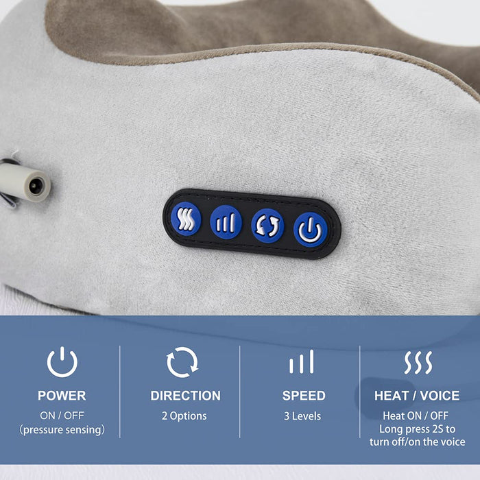 ALMOHADA CON MASAJEADOR CERVICAL, CALEFACCIÓN Y MEMORY FOAM