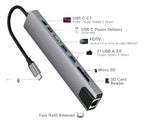 ADAPTADOR USB 8 EN 1 - HUB MULTIFUNCIÓN