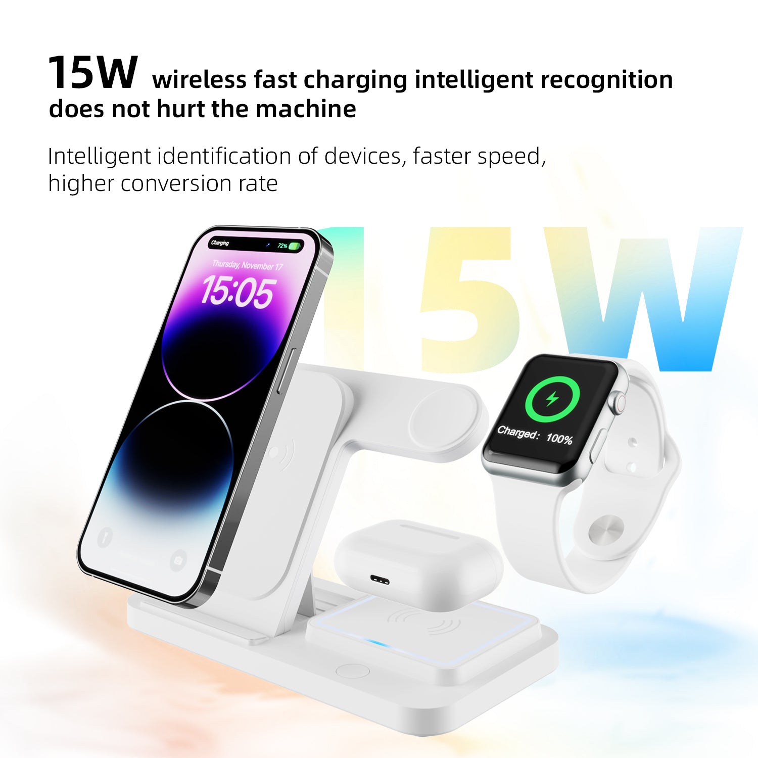 Estación de Carga Inalámbrica 3 en 1 - iPhone, Apple Watch y AirPods