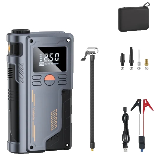 Impulsador de Batería + Compresor de Aire 2 en 1 - Herramienta Imprescindible para Auto