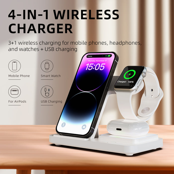Estación de Carga Inalámbrica 3 en 1 - iPhone, Apple Watch y AirPods